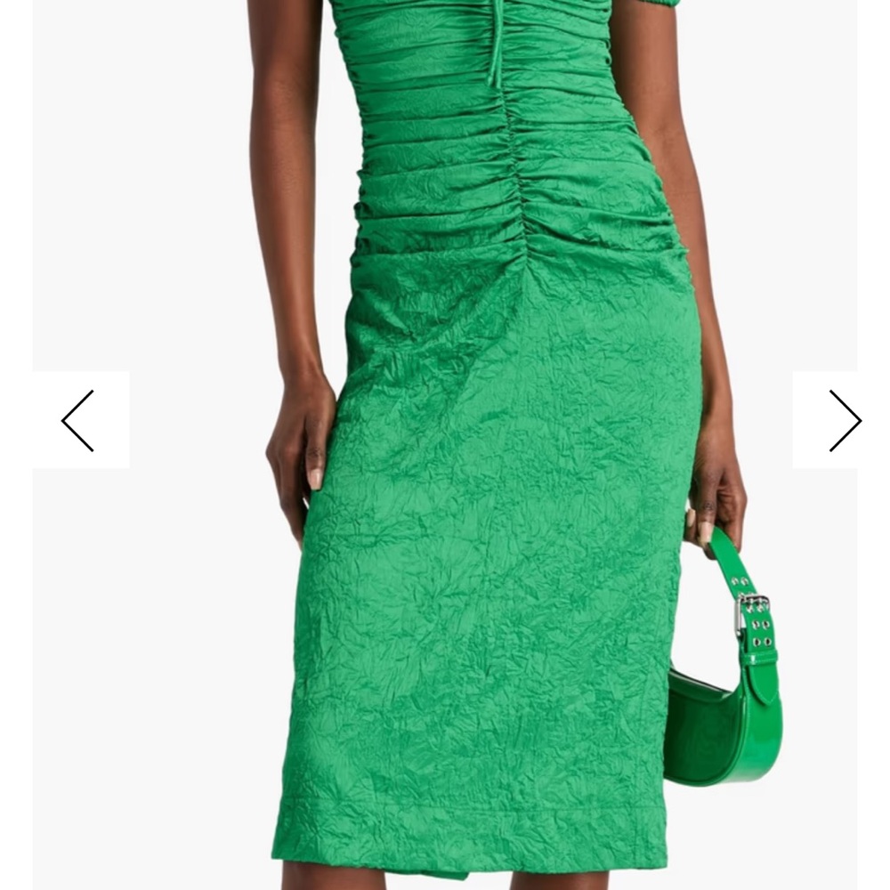 NWT Ganni Emerald Textured Dress